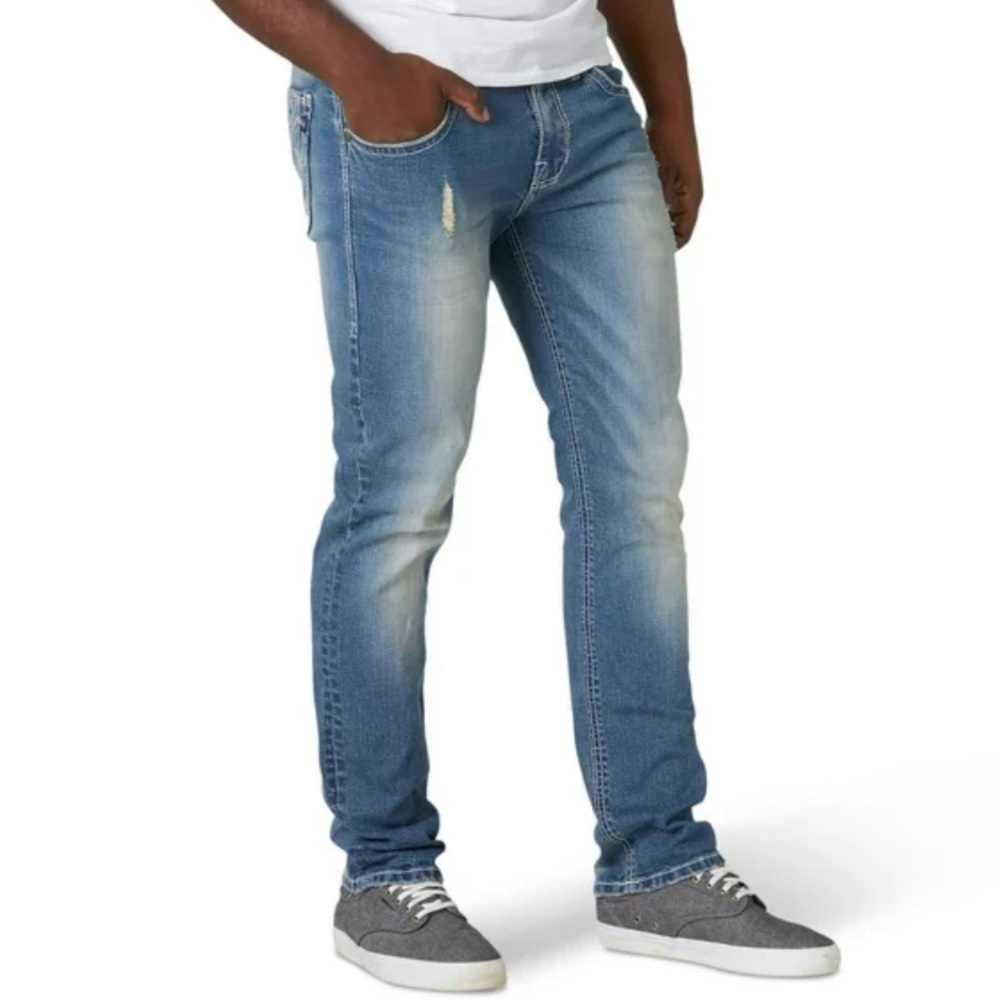 Rock and Republic Slim Straight Distressed Denim Jeans Sz 32x30